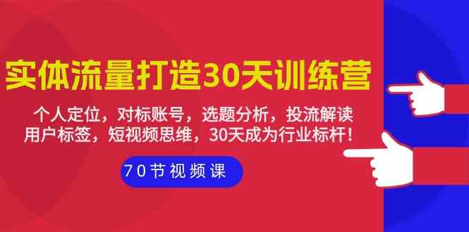 实体流量打造30天训练营:个人定位,对标账号,选题分析,投流解读(70节)-柚子网创